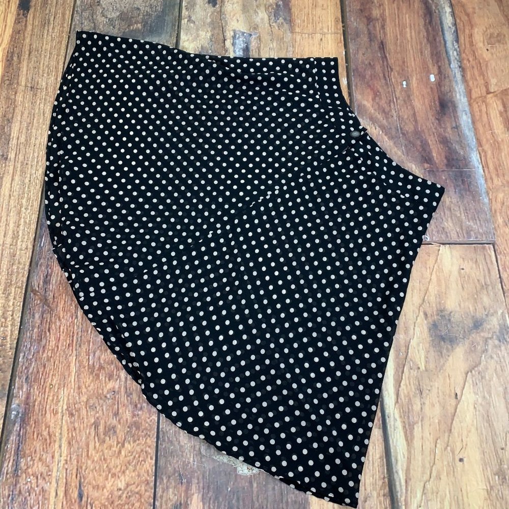 AK Anne Klein Size 8 Black & White Polka Dot Skirt - Picture 2 of 3